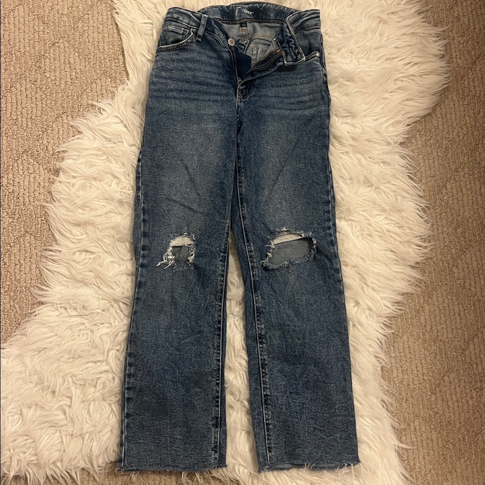Distressed Blue Jeans
